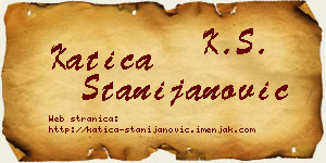 Katica Stanijanović vizit kartica